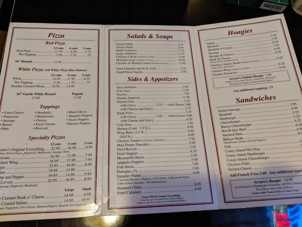 Arcaro's Pizza Menu image 2